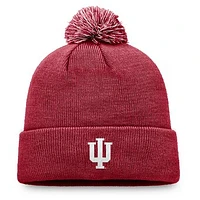 Men's Top of the World Crimson Indiana Hoosiers Team Logo Cuffed Knit Hat with Pom
