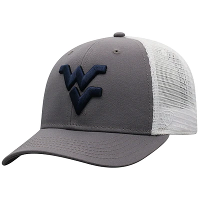 Men's Top of the World Gray West Virginia Mountaineers Trucker Adjustable Hat