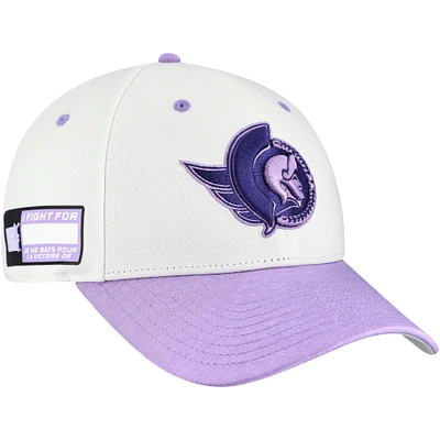 Men's Fanatics  White/Lavender Ottawa Senators Authentic Pro Hockey Fights Cancer Adjustable Hat