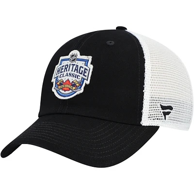 Men's Fanatics  Black/White Heritage Classic Adjustable Trucker Hat