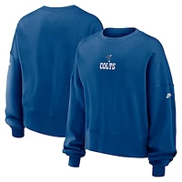 Women's Nike Royal Indianapolis Colts Oversized Rewind Pullover Sweatshirt