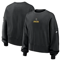 Women's Nike Black Pittsburgh Steelers Oversized Rewind Pullover Sweatshirt