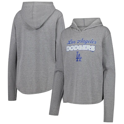 Women's Fanatics  Heather Gray Los Angeles Dodgers Fleece Pullover Hoodie