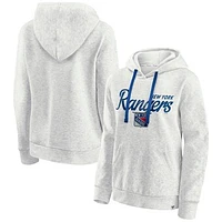 Women's Fanatics  Oatmeal New York Rangers True Classics Quilted Pullover Hoodie