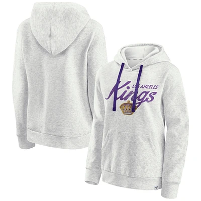 Women's Fanatics  Oatmeal Los Angeles Kings True Classics Quilted Pullover Hoodie