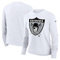 Women's Nike Las Vegas Raiders Large Logo Cropped Long Sleeve Fashion T-Shirt