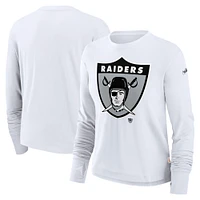 Women's Nike Las Vegas Raiders Large Logo Cropped Long Sleeve Fashion T-Shirt