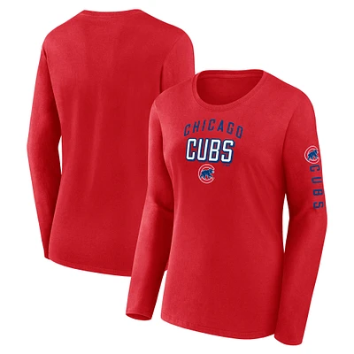 Women's Fanatics  Red Chicago Cubs Team Long Sleeve T-Shirt