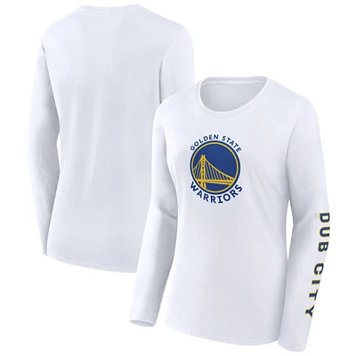 Women's Fanatics White Golden State Warriors Long Sleeve T-Shirt
