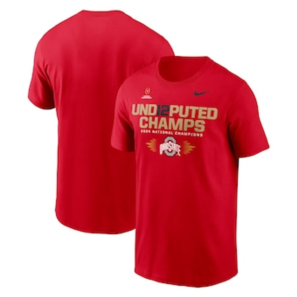 Men's Nike Scarlet Ohio State Buckeyes College Football Playoff 2024 National Champions UND12PUTED T-Shirt