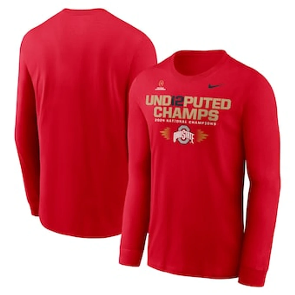 Men's Nike Scarlet Ohio State Buckeyes College Football Playoff 2024 National Champions UND12PUTED Long Sleeve T-Shirt