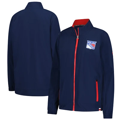 Women's Fanatics Navy New York Rangers Authentic Pro Rink Coaches Full-Zip Jacket