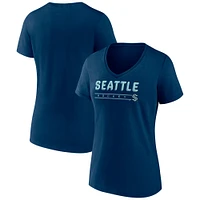 Women's Fanatics Deep Sea Blue Seattle Kraken V-Neck T-Shirt