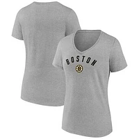 Women's Fanatics Gray Boston Bruins V-Neck T-Shirt