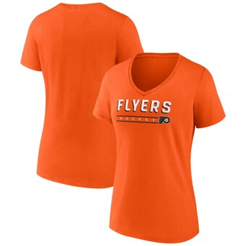 Women's Fanatics Orange Philadelphia Flyers V-Neck T-Shirt