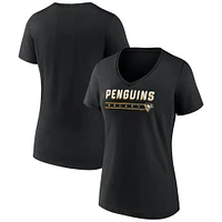 Women's Fanatics Black Pittsburgh Penguins V-Neck T-Shirt