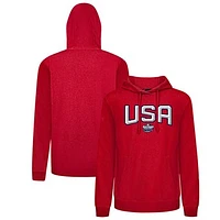 Men's Levelwear Red USA 2025 4 Nations Face-Off Pulsar Tri-Blend Pullover Hoodie