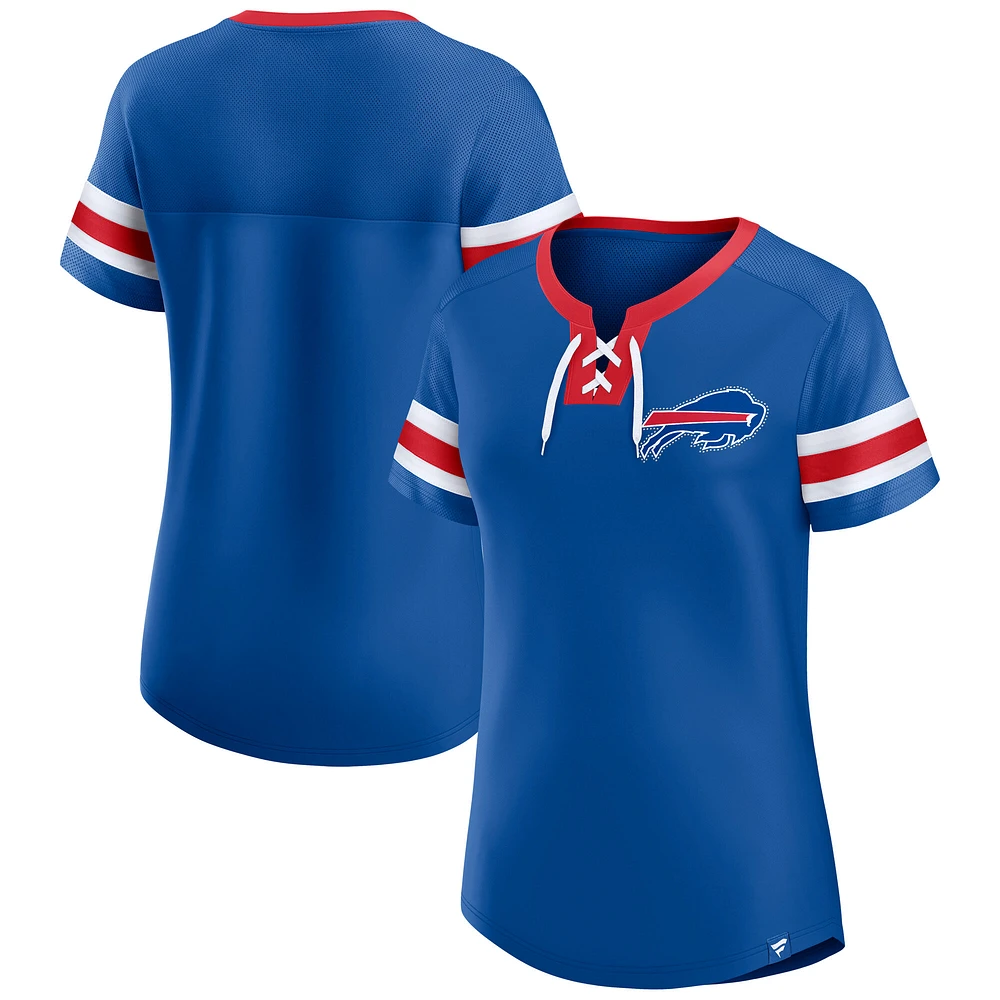 Women's Fanatics Royal Buffalo Bills Lace-Up Bling T-Shirt