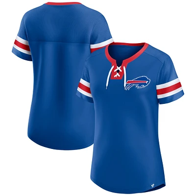 Women's Fanatics  Royal Buffalo Bills Lace-Up Bling T-Shirt