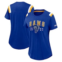 Women's Nike  Heather Royal Los Angeles Rams Historic Slub Fashion T-Shirt