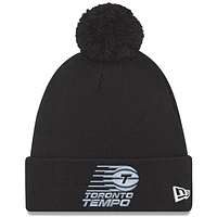 Unisex New Era Black Toronto Tempo Wordmark Cuffed Knit Hat with Pom