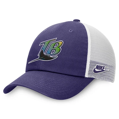 Men's Nike  Purple/White Tampa Bay Rays Rise Adjustable Trucker Hat