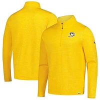 Men's Fanatics  Heather Gold Pittsburgh Penguins Authentic Pro Lightweight Quarter-Zip Pullover