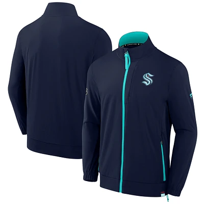 Men's Fanatics  True Navy Seattle Kraken Authentic Pro Rink Coaches Full-Zip Jacket