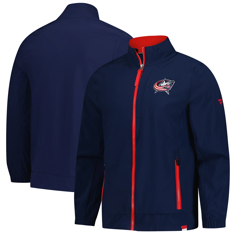 Men's Fanatics Navy Columbus Blue Jackets Authentic Pro Rink Coaches Full-Zip Jacket