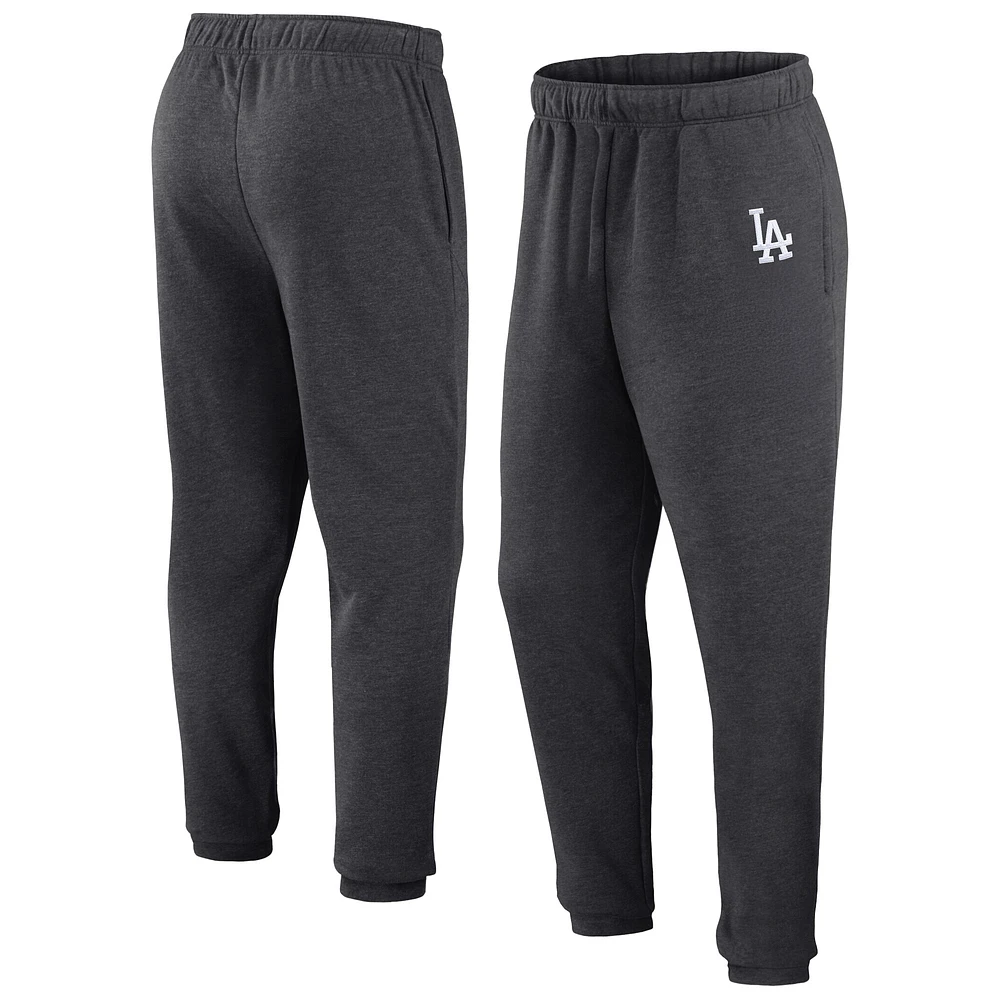Men's Fanatics Heather Charcoal Los Angeles Dodgers Fleece Jogger Pants