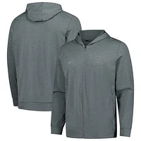 Men's Nike Heather Gray MLB Authentic Collection Travel Performance Full-Zip Hoodie