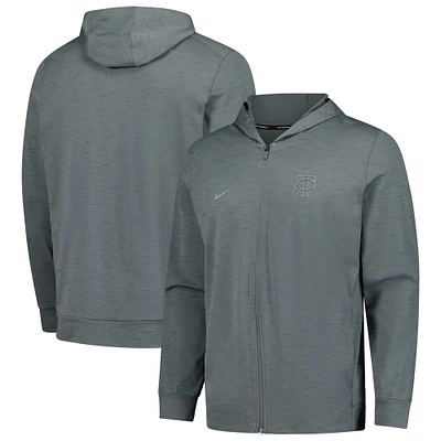 Men's Nike Heather Gray MLB Authentic Collection Travel Performance Full-Zip Hoodie
