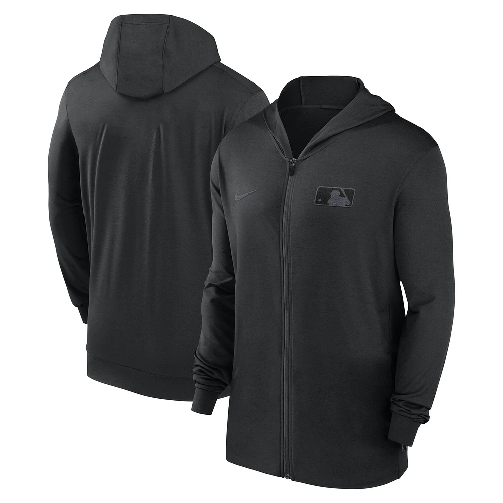 Men's Nike Black MLB Authentic Collection Travel Performance Full-Zip Hoodie