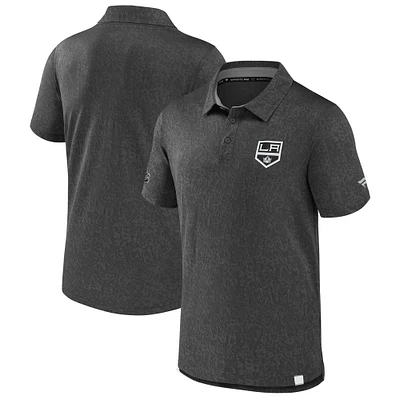 Men's Fanatics  Black Los Angeles Kings Authentic Pro Jacquard Polo