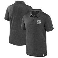 Men's Fanatics  Black Los Angeles Kings Authentic Pro Jacquard Polo