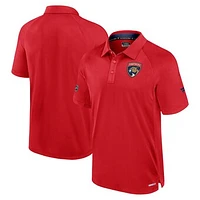 Men's Fanatics  Red Florida Panthers Authentic Pro Rink Raglan Polo