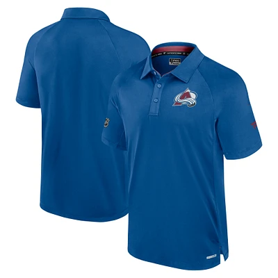 Men's Fanatics  Blue Colorado Avalanche Authentic Pro Rink Raglan Polo
