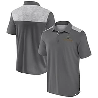 Men's Fanatics Gray Notre Dame Fighting Irish Iconic Brushed Blocked Polo