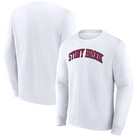 Men's Fanatics White Stony Brook Seawolves Short Name Pullover Sweatshirt