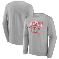 Men's Fanatics Gray Detroit Red Wings Nimbus Fleece Pullover Sweatshirt