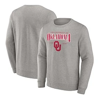 Men's Fanatics Gray Oklahoma Sooners True Classics Act Fast Fleece Pullover Sweatshirt