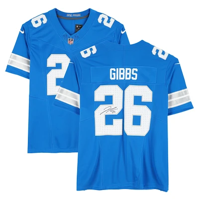 Jahmyr Gibbs Detroit Lions Autographed Blue Nike Vapor F.U.S.E. Limited Jersey