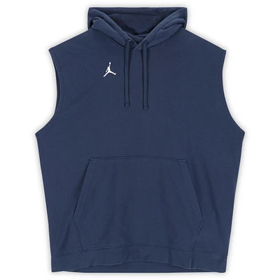 Aaron Judge New York Yankees Player-Worn Navy Jordan Brand Sleeveless Hoodie from the 2024 MLB Season - Size 2XL