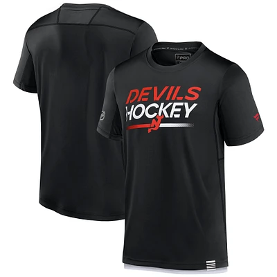 Men's Fanatics Black New Jersey Devils Authentic Pro Alternate Logo Tech T-Shirt