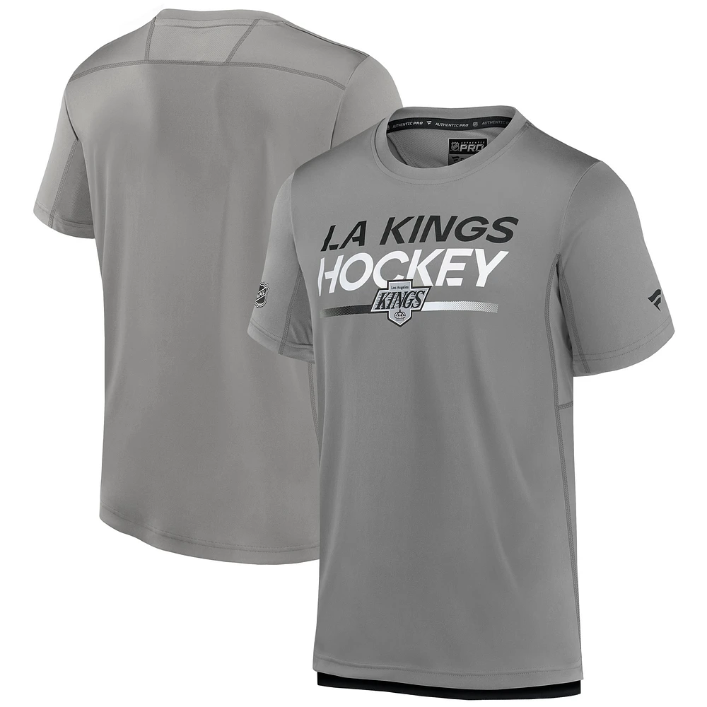 Men's Fanatics Gray Los Angeles Kings Authentic Pro Alternate Logo Tech T-Shirt