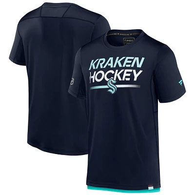 Men's Fanatics  Deep Sea Blue Seattle Kraken Authentic Pro Tech T-Shirt