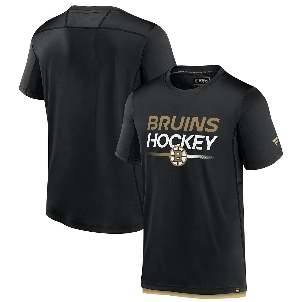 Men's Fanatics Black Boston Bruins Authentic Pro Tech T-Shirt