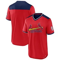 Men's Fanatics  Red/Navy St. Louis Cardinals Walk-Off V-Neck T-Shirt