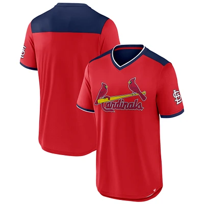 Men's Fanatics  Red/Navy St. Louis Cardinals Walk-Off V-Neck T-Shirt