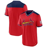 Men's Fanatics  Red/Navy St. Louis Cardinals Walk-Off V-Neck T-Shirt